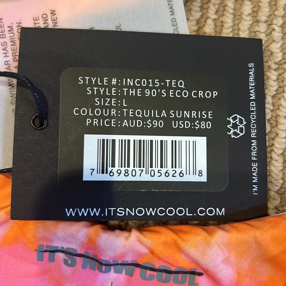 NWT FP x ITS NOW COOL tequila sunrise Tie-Dye Bikini Set size large